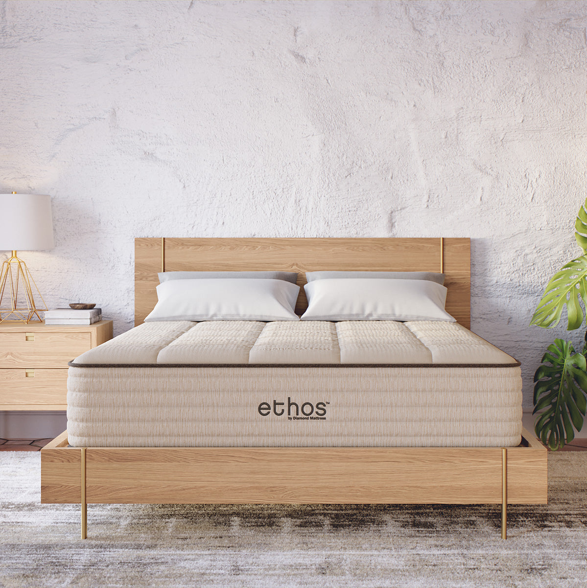 Ethos organic mattress front room view