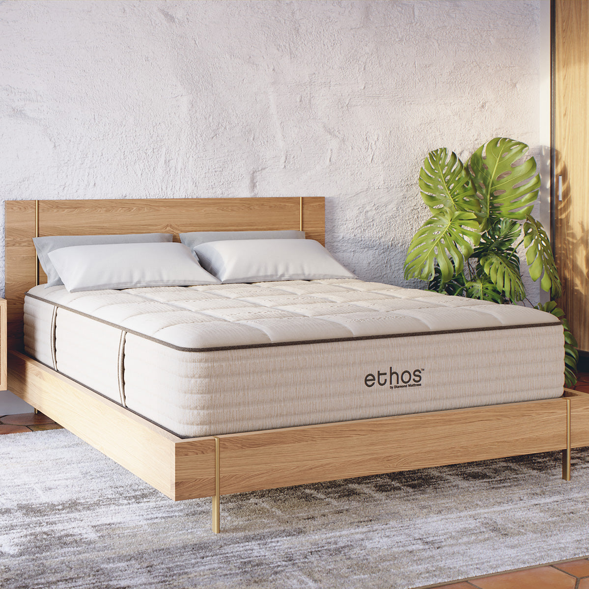 Ethos organic mattress angle room view